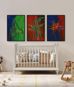 Œuvres d'art abstraites colorées sans cadre