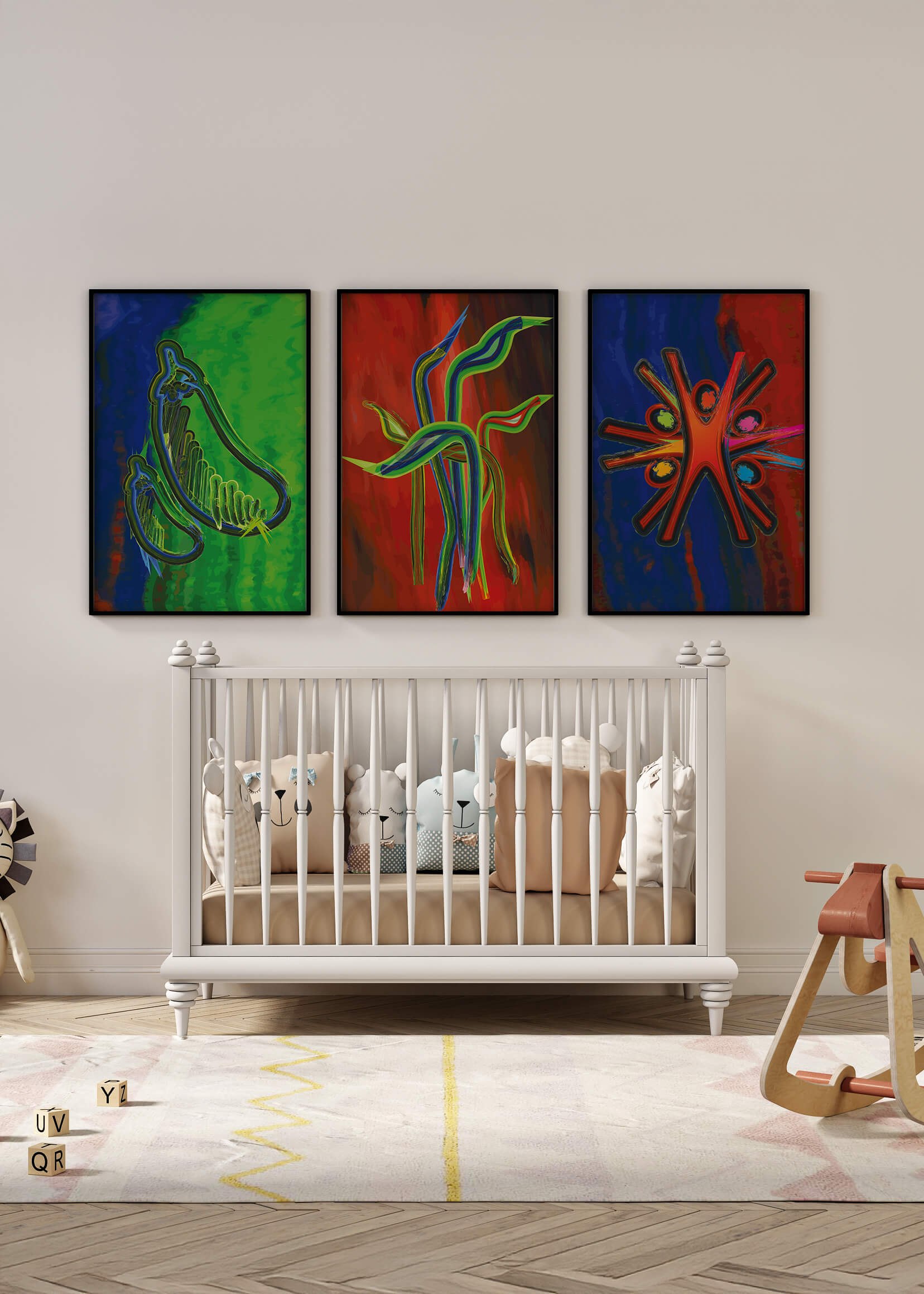 Obras de arte coloridas abstractas sin marco