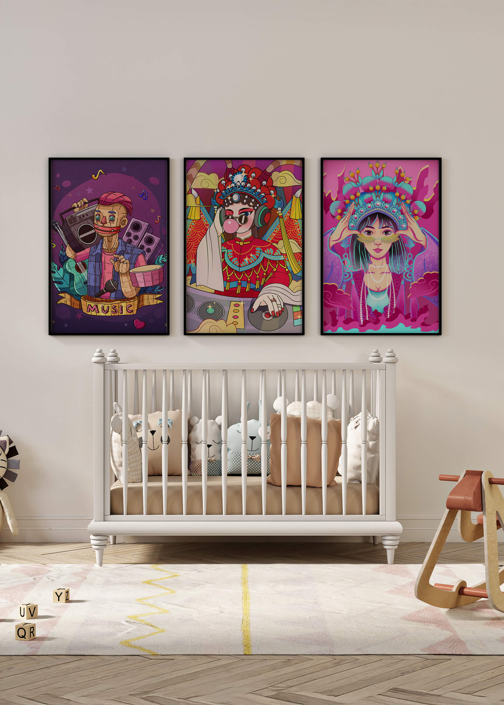 Arte Colorido con Personajes Estilo Ilustración