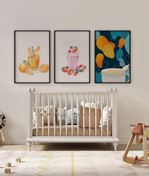 Ensemble d'illustrations de boissons fruitées colorées sans cadre