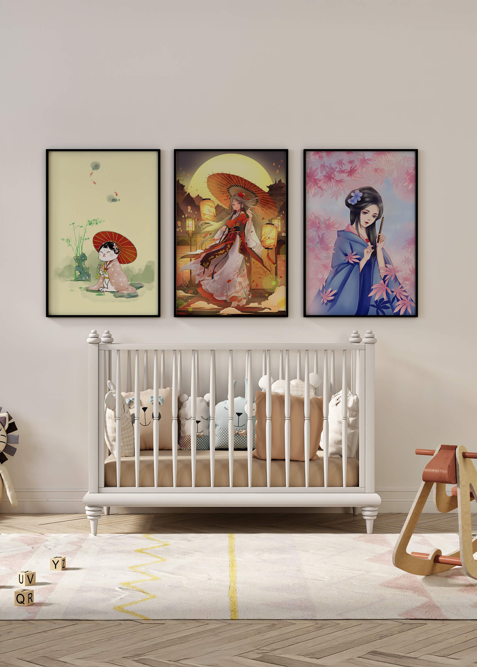 Imágenes De Arte Japonés Sin Marco En Interiores Modernos