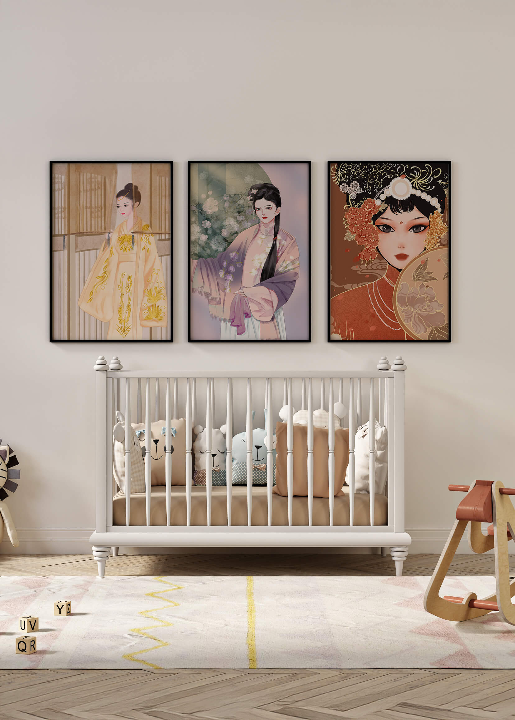 Arte Impresiones de Estilo Oriental con Temática Floral