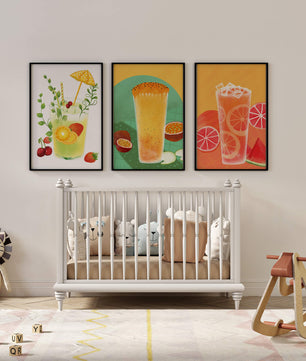 Set moderner tropischer Getränke-Kunstwerke im illustrativen Stil