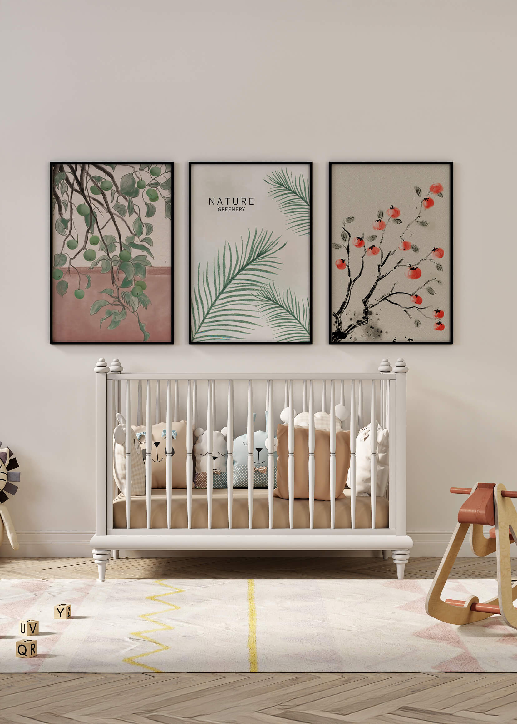 Conjunto De Impresiones Con Diseño Botánico Sin Marco