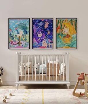 Arte Zodiacal en Lienzo con Ilustraciones Infantiles