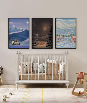 Tableaux de paysages hivernaux avec impression de haute qualité
