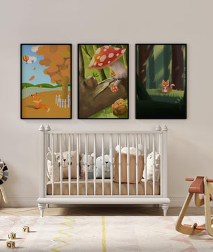 Tableaux d'animaux de la forêt en illustrations artistiques