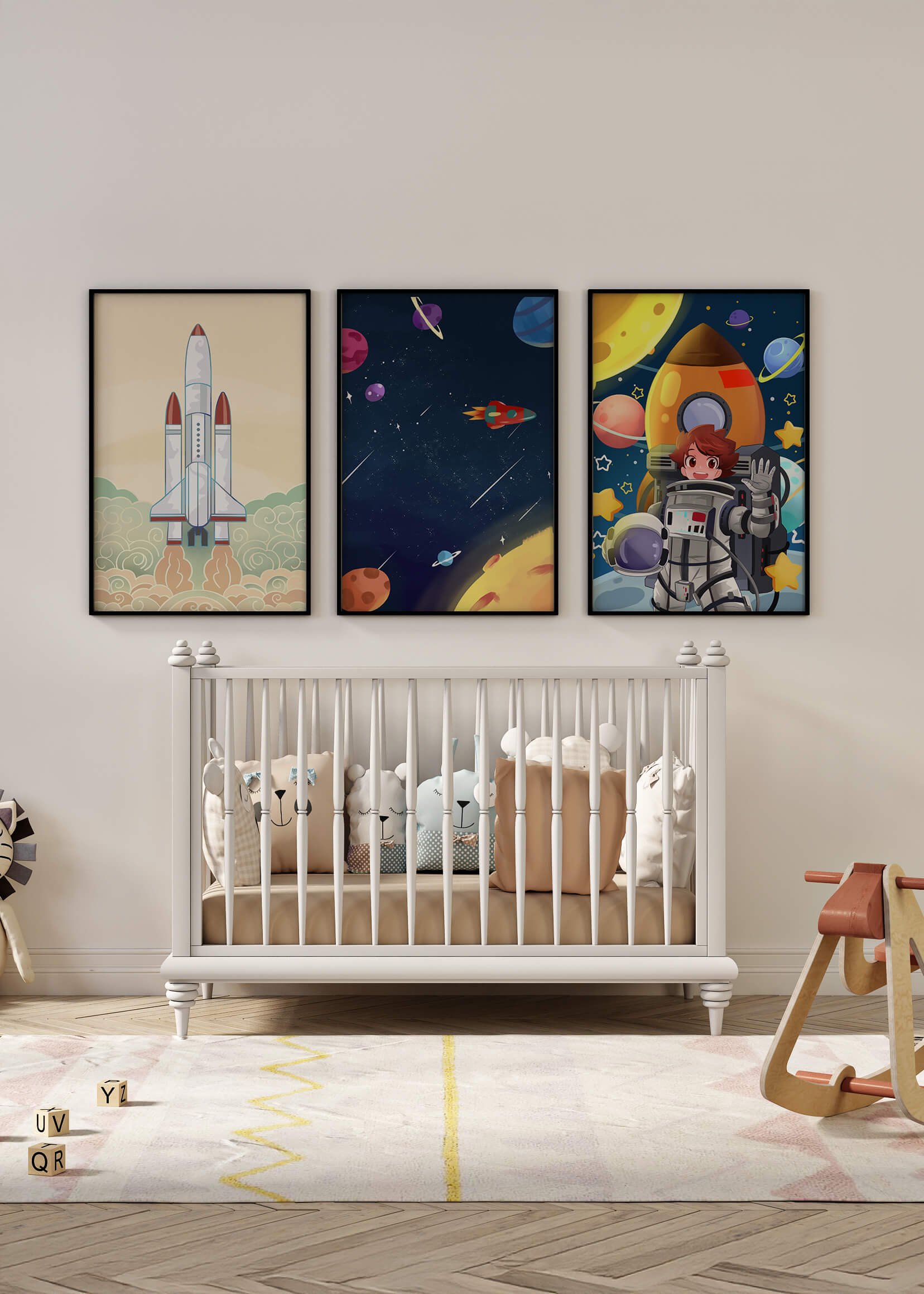 Astronautas y Naves Espaciales en Ilustraciones Modernas