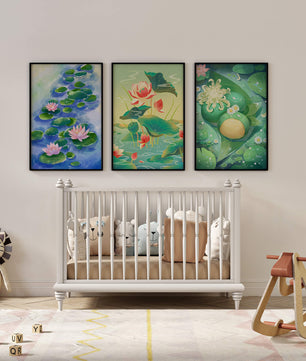 Peintures de nénuphars et de fleurs en style moderne