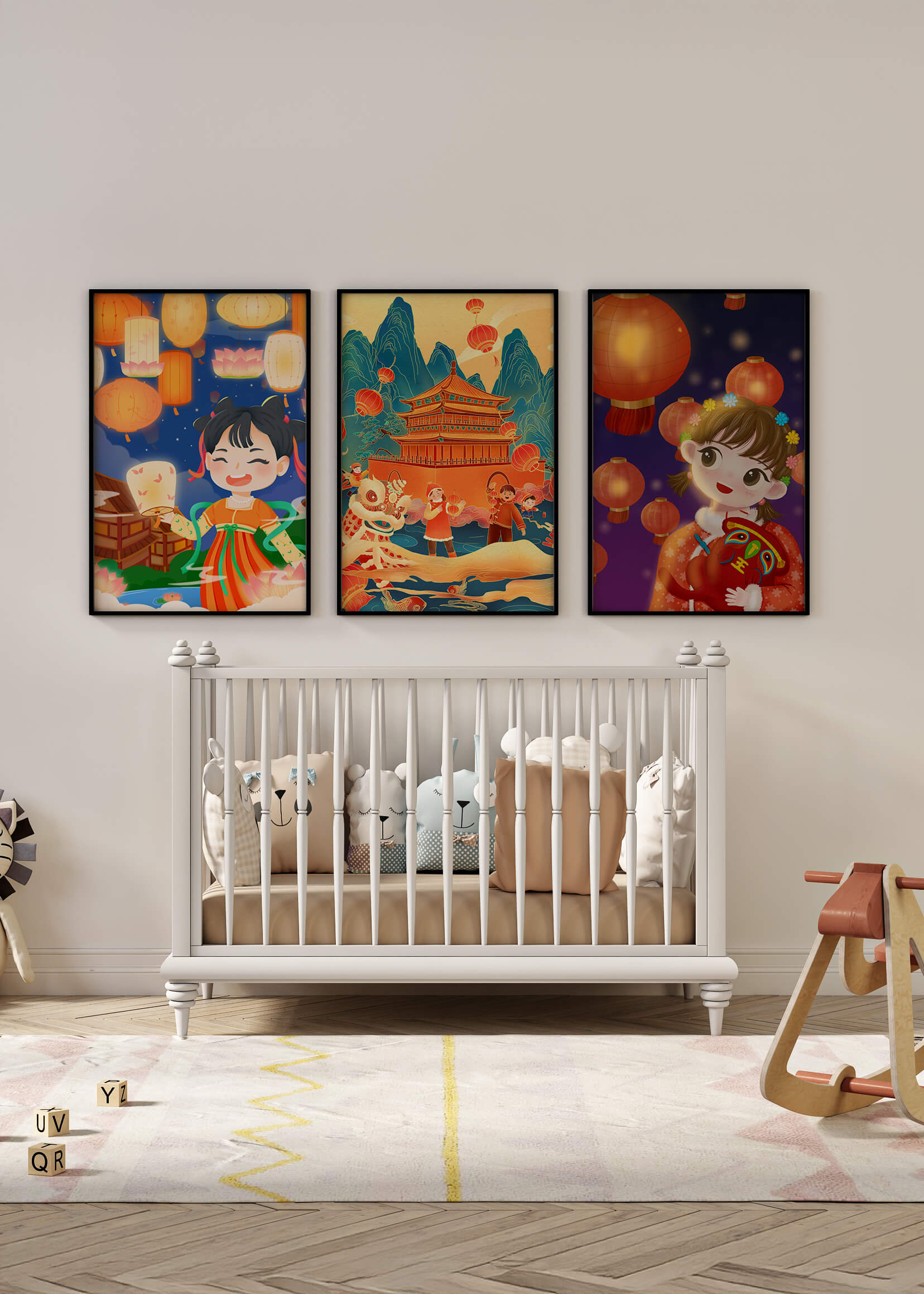 Ensemble d'art de célébration culturelle dans un style illustratif