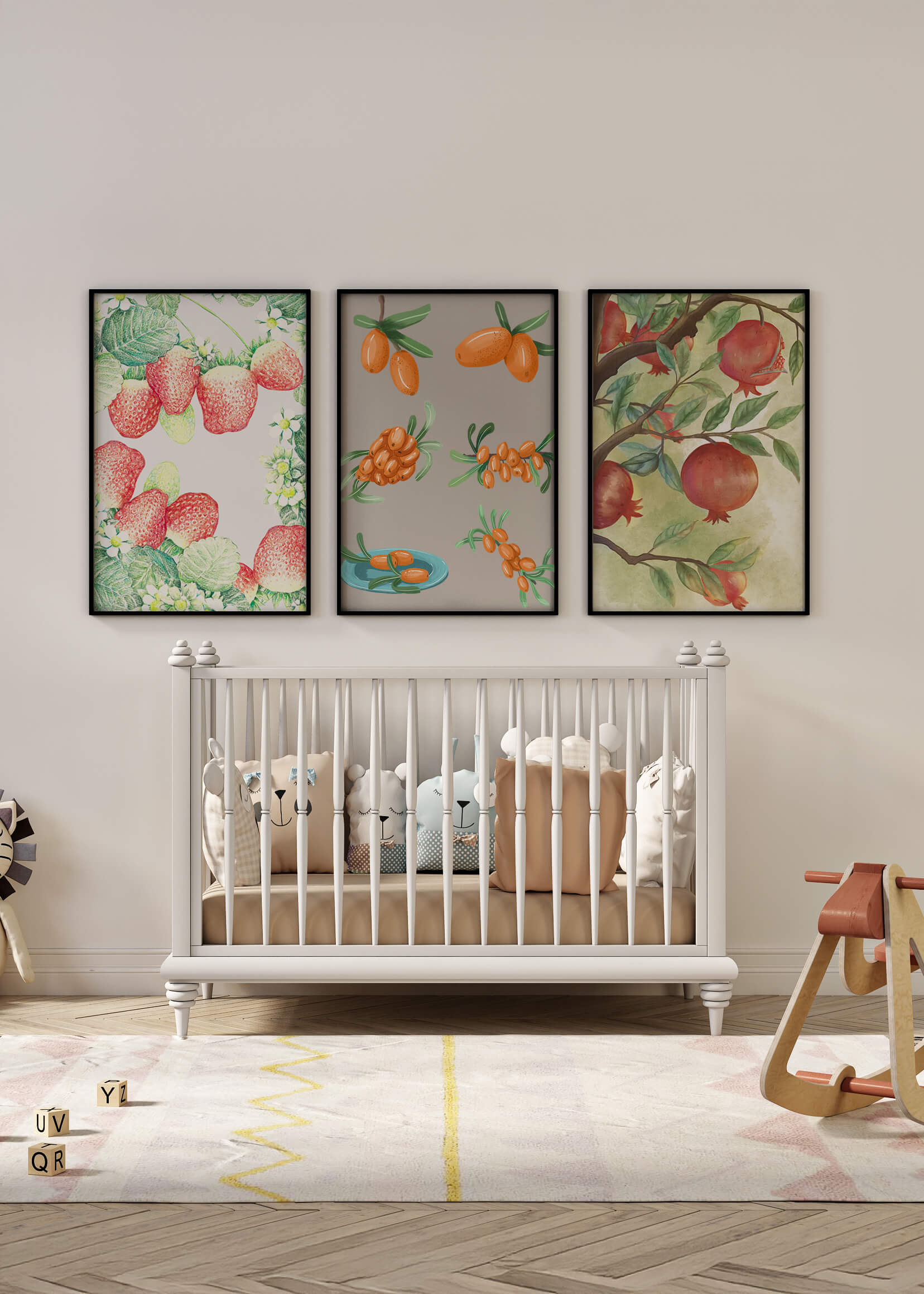 Arte Botánico: Frutas en Impresiones de Alta Calidad