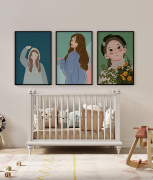 Impresiones artísticas de retratos femeninos en estilo moderno