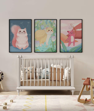 Ensemble d’illustrations de chats dans un style artistique moderne
