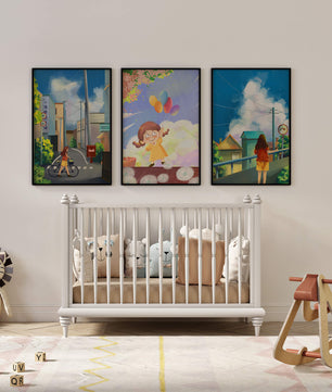 Conjunto de Lienzos de Arte Infantil y Escenas Urbanas