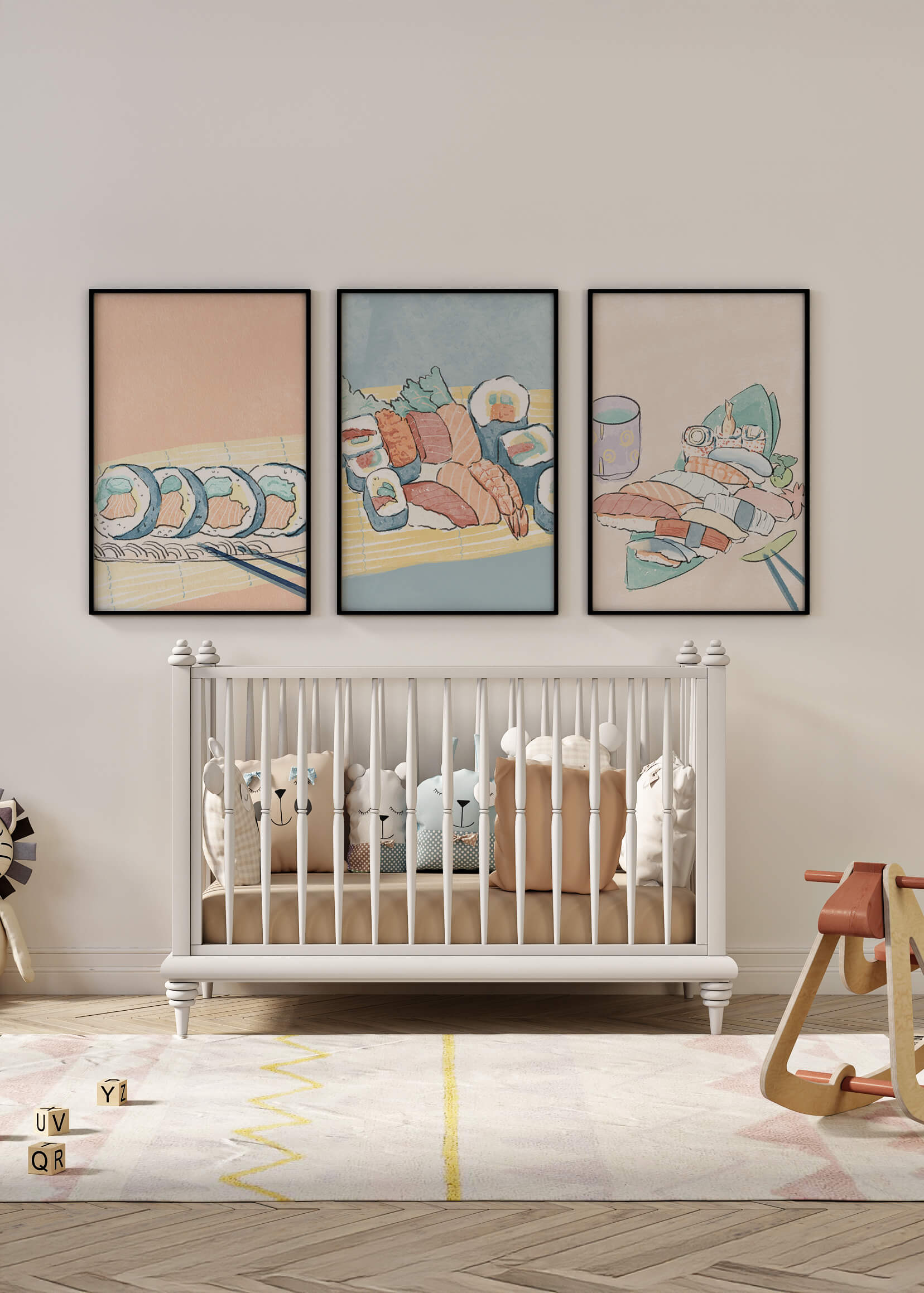 Conjunto De Impresiones De Cocina Japonesa