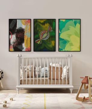 Tríptico De Arte Abstracto Sin Marco Con Impresión De Alta Calidad