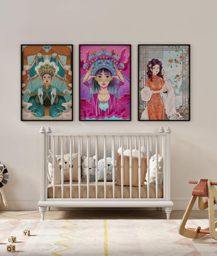 Art moderne de femmes en costumes traditionnels orientaux
