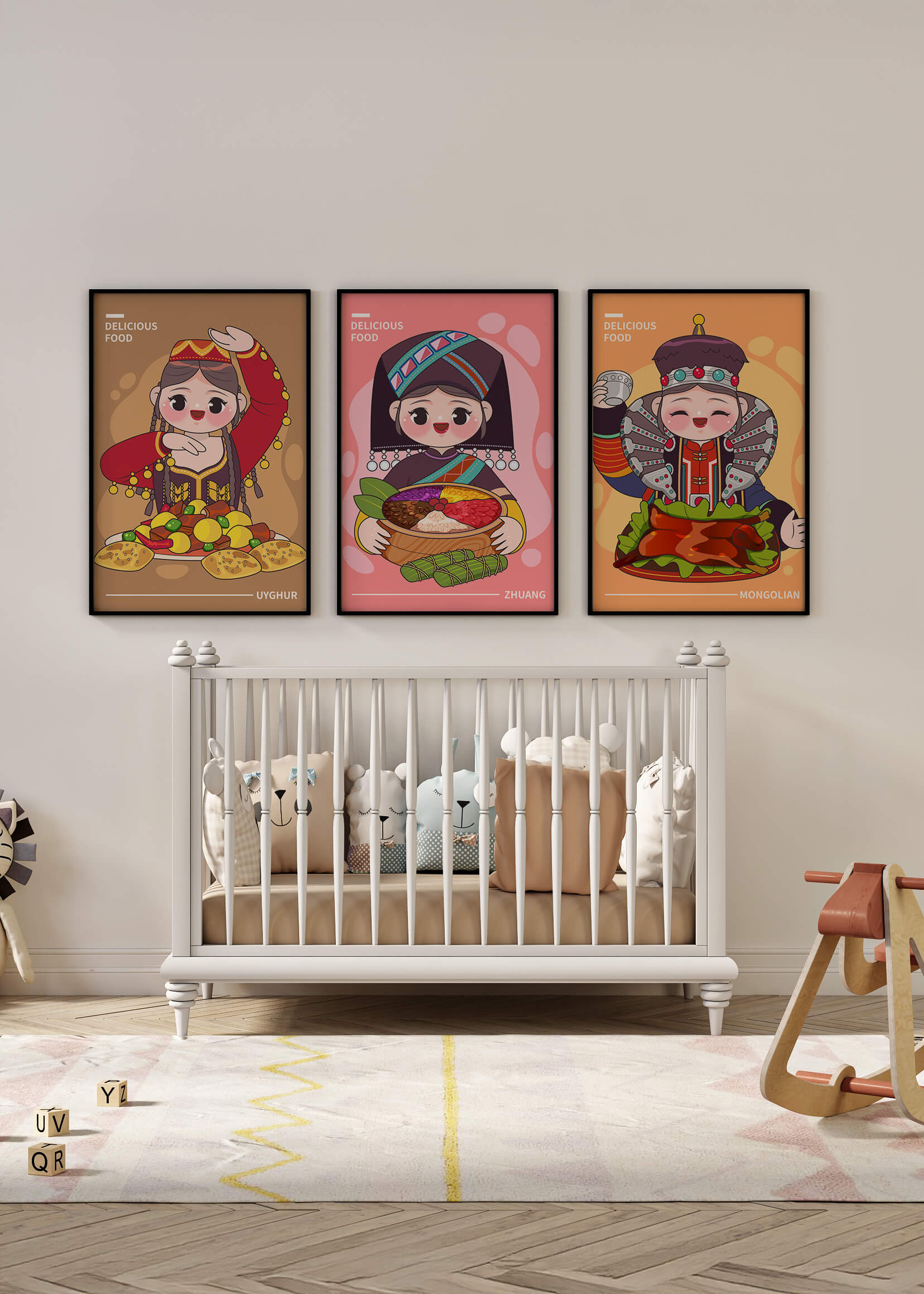 Ilustraciones Culturales de Comida en Diversos Estilos Étnicos