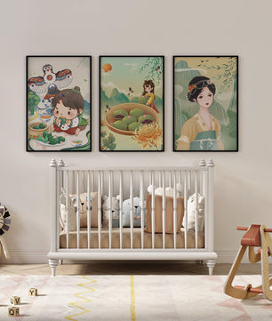 Ensemble d’illustrations inspirées de l’art asiatique