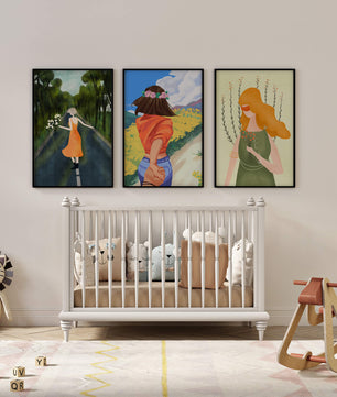Ensemble d'illustrations modernes de femmes marchant sans cadre