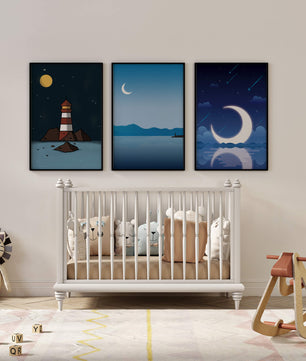 Ensemble de toiles Nuit étoilée et Phare