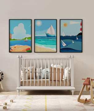 Ensemble d’illustrations nautiques au style minimaliste