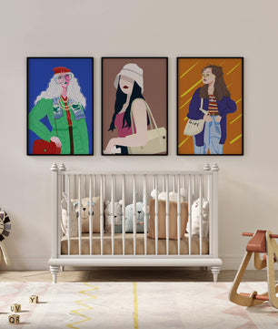 Conjunto de Retratos Modernos de Mujeres con Estilo en Arte Digital