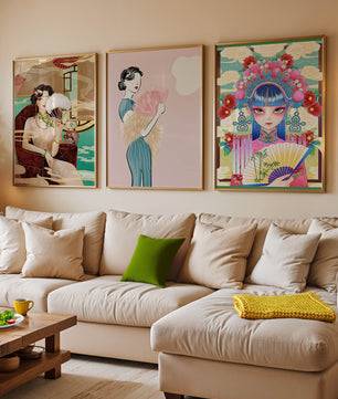 Affiches artistiques avec images asiatiques sans cadre