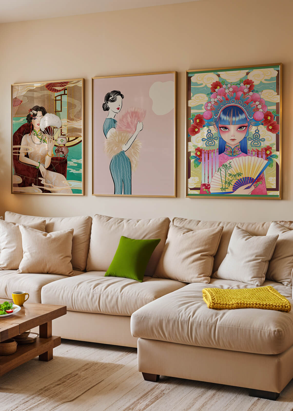 Affiches artistiques avec images asiatiques sans cadre