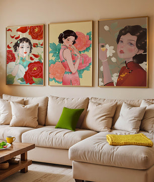 Arte Decorativo de Mujeres con Flores