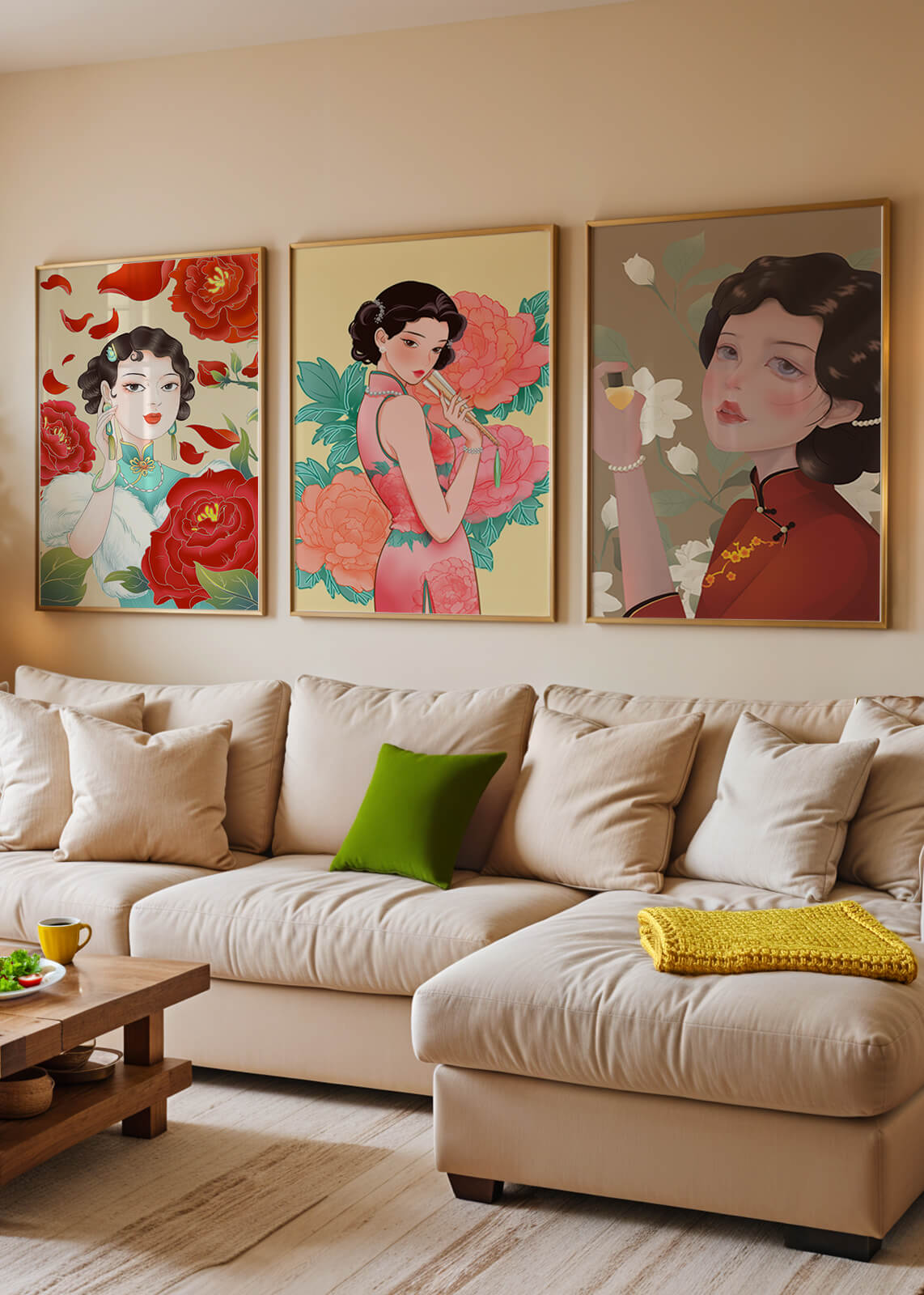 Arte Decorativo de Mujeres con Flores