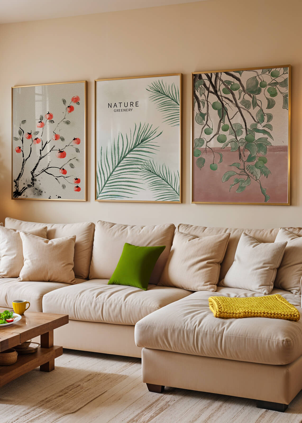 Conjunto De Impresiones Con Diseño Botánico Sin Marco