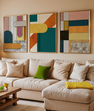 Tableaux abstraits modernes avec design géométrique