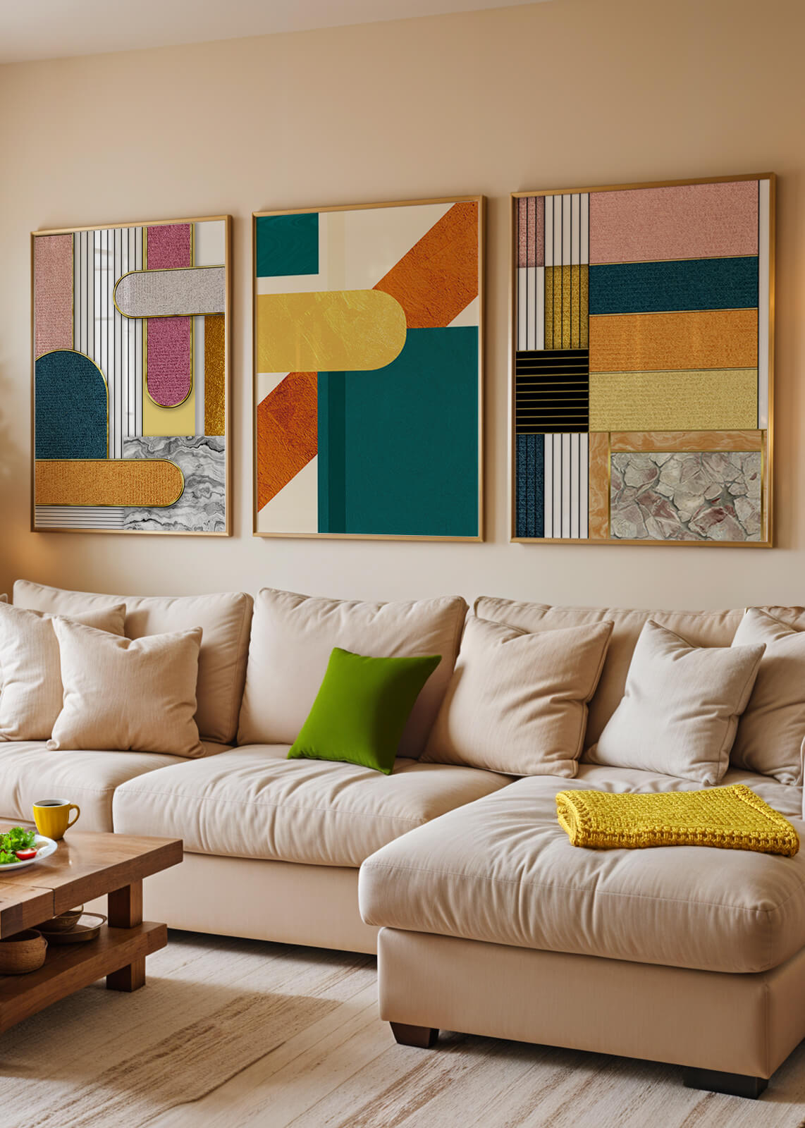 Cuadros Abstractos Modernos con Diseño Geométrico