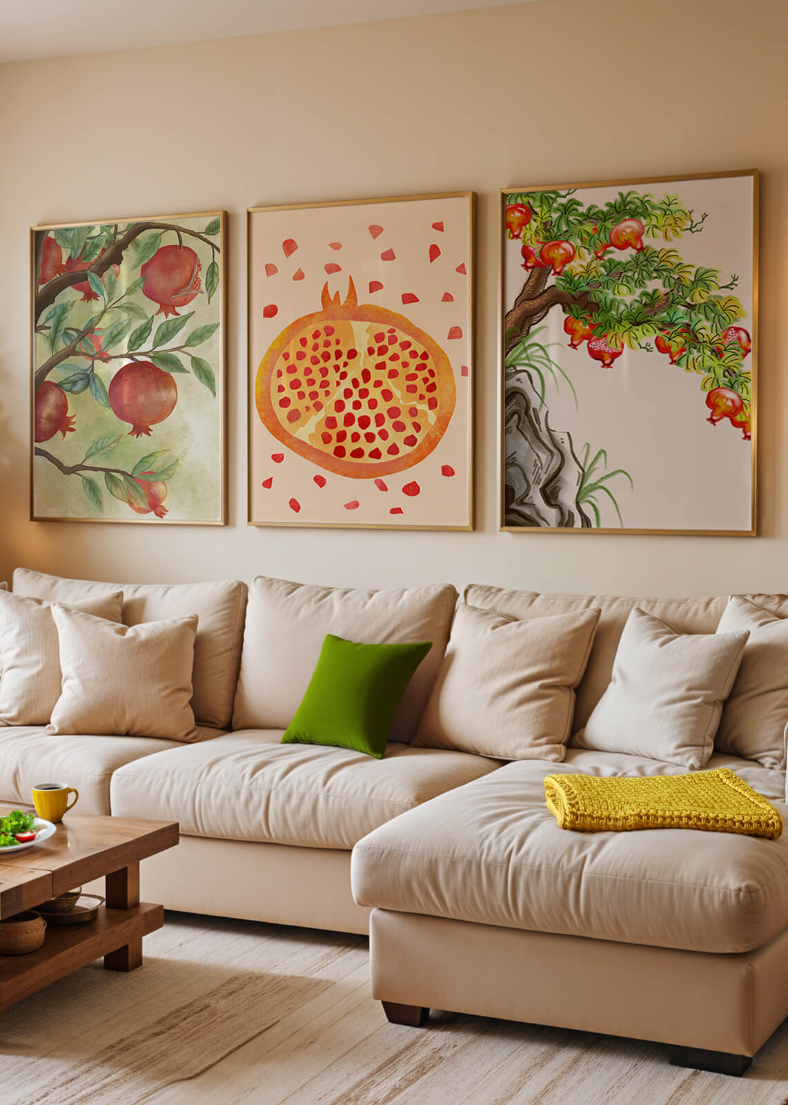 Arte de Granadas en Estilo Acuarela