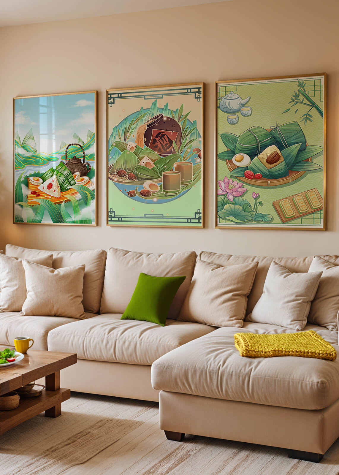 Decoraciones Artísticas de Comida Asiática en Coloridos Marcos