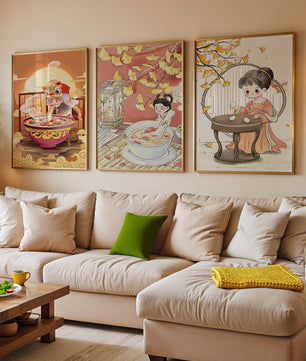 Ilustraciones Animadas de Niños en Ambientes Cálidos y Enmarcados