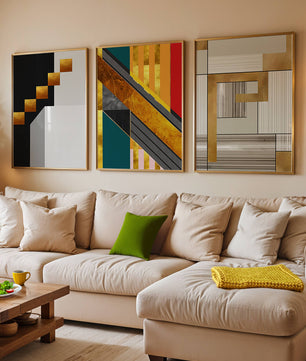 Art abstrait moderne avec des détails dorés