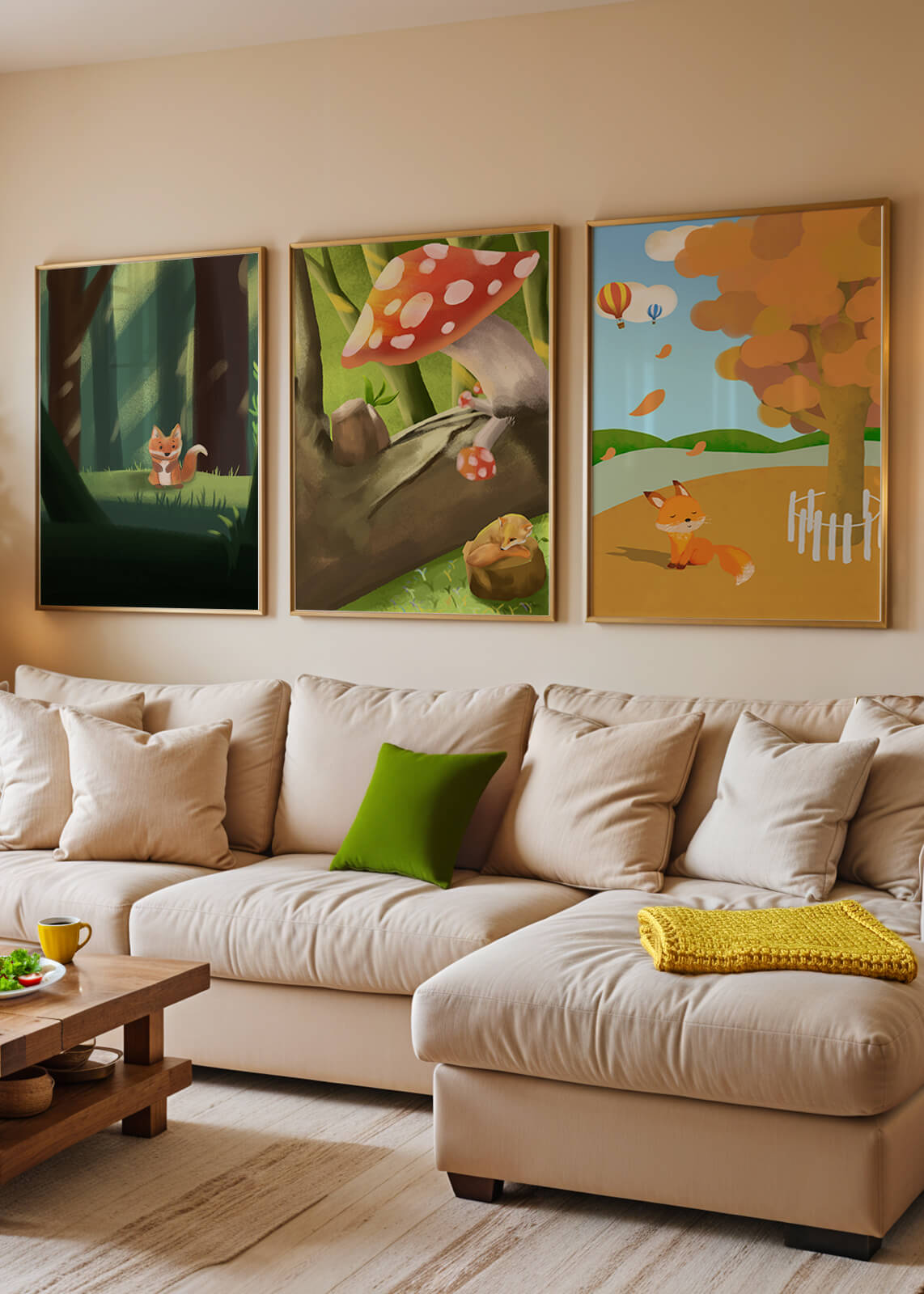 Tableaux d'animaux de la forêt en illustrations artistiques