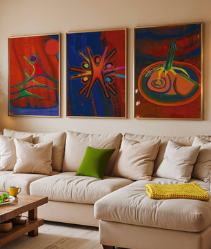 Pinturas Abstractas Coloridas en Estilo Moderno Sin Marco