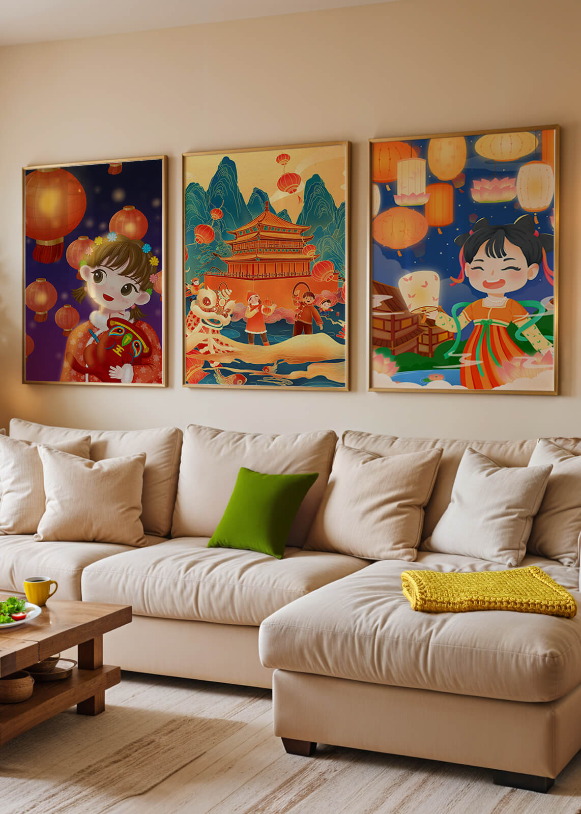 Ensemble d'art de célébration culturelle dans un style illustratif