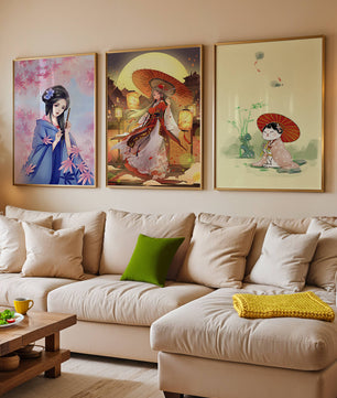 Imágenes De Arte Japonés Sin Marco En Interiores Modernos