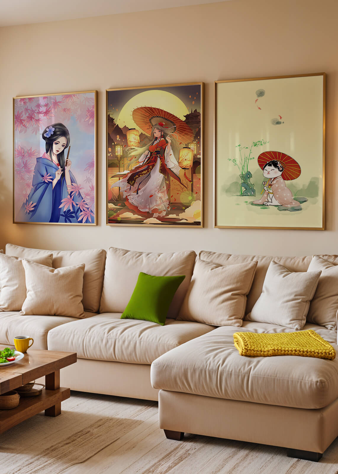 Imágenes De Arte Japonés Sin Marco En Interiores Modernos