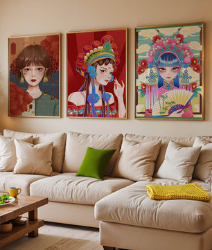 Impresiones Artísticas de Retratos de Estilo Oriental