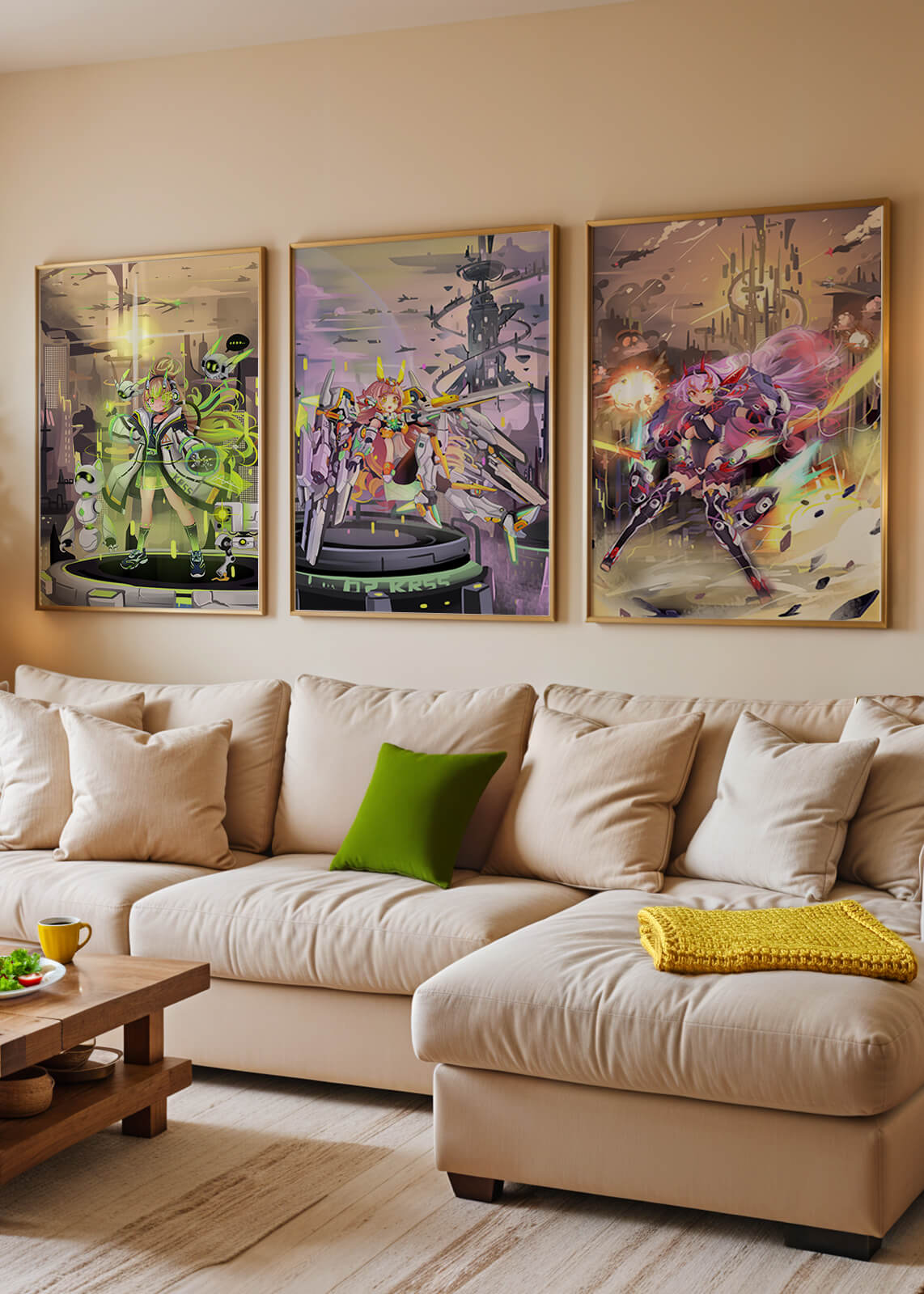 Impressions artistiques de personnages dans le style cyberpunk