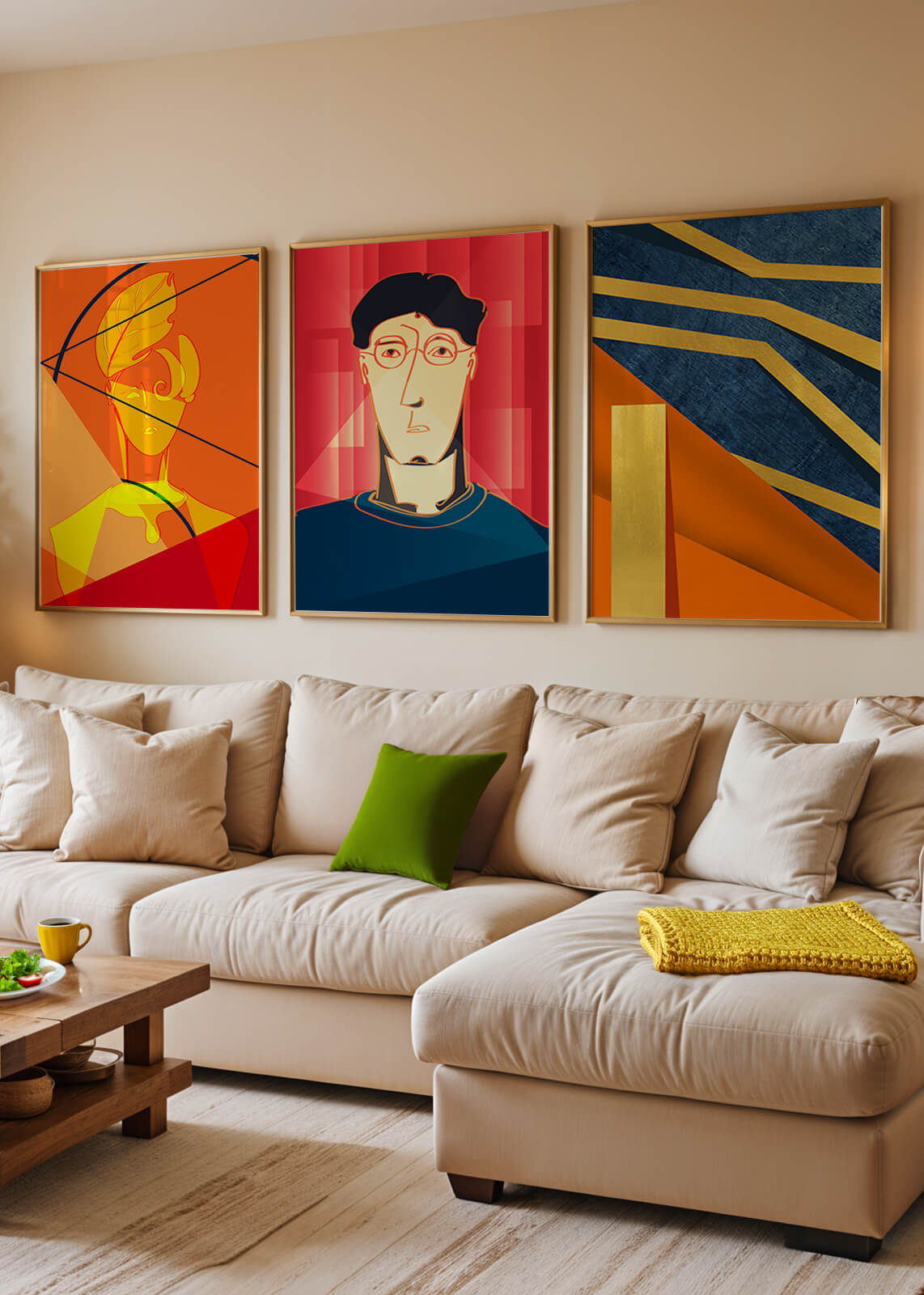 Impressions artistiques modernes avec un design abstrait et des détails géométriques