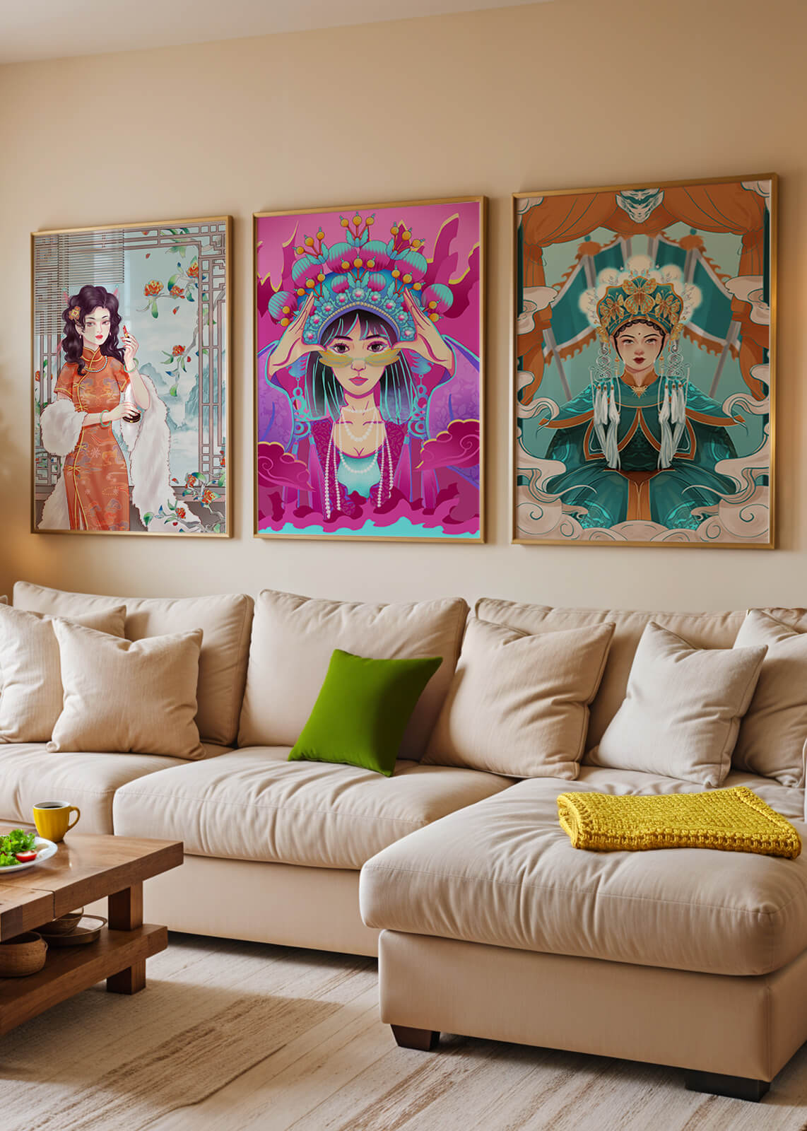 Art moderne de femmes en costumes traditionnels orientaux
