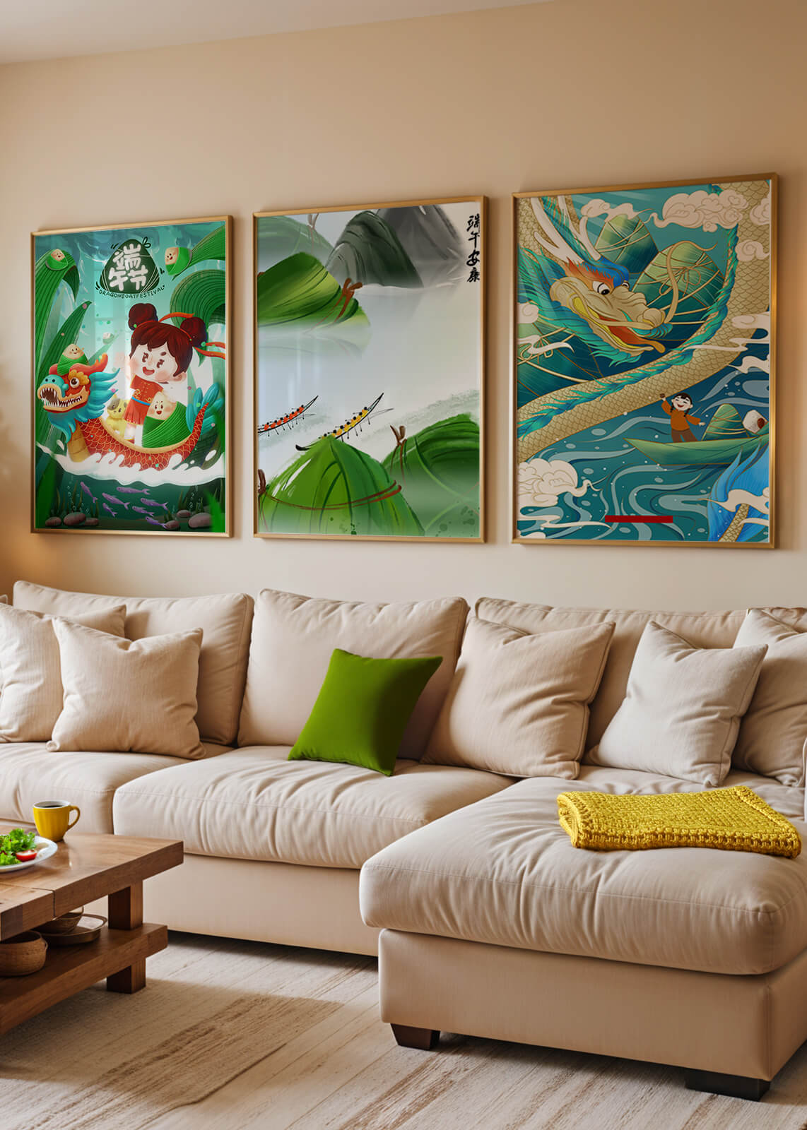 Imprimés thématiques avec des motifs de dragons et de nature