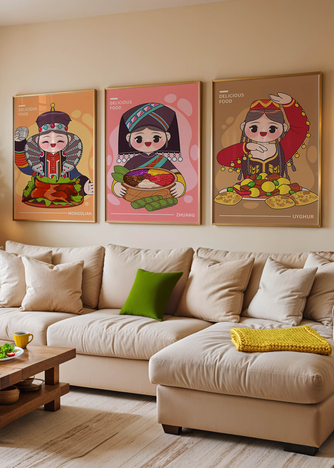 Ilustraciones Culturales de Comida en Diversos Estilos Étnicos