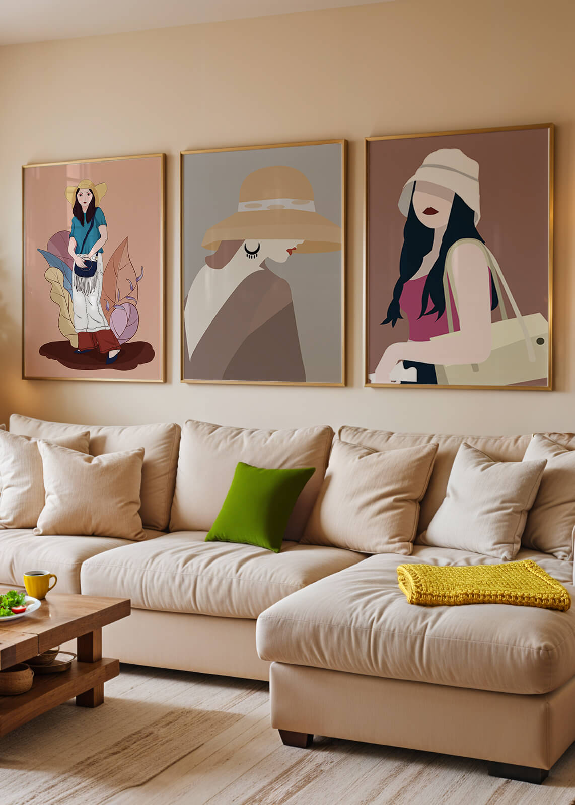 Retratos Modernos de Mujeres con Sombreros en Estilo Vectorial